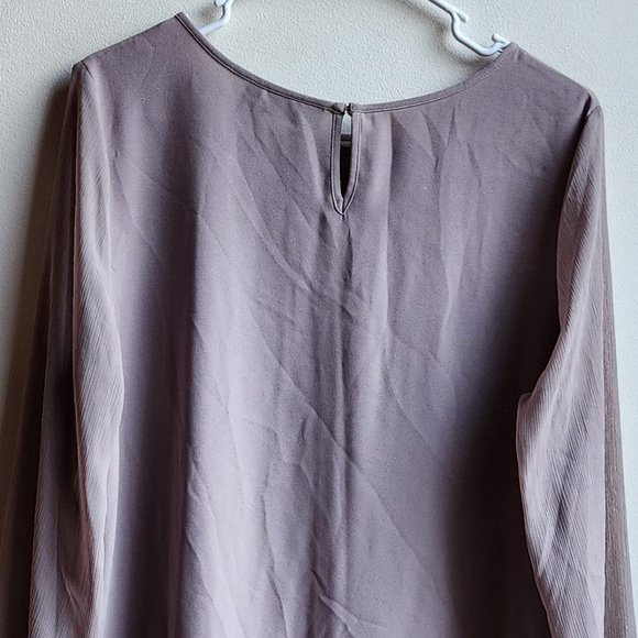 Apt. 9 Taupe Semi-Sheer Blouse Size Large - Picture 12 of 14